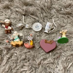 Hallmark and precious moment chotchke‘s knickknacks miniature tea set Easter